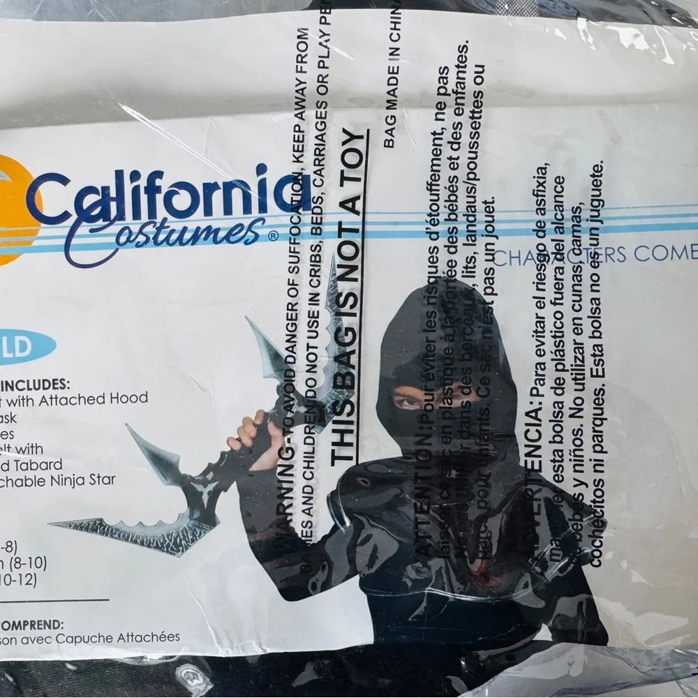 Boys Ninja Warrior Costume Sz Medium 8-10 – Halloween Cosplay Book Week